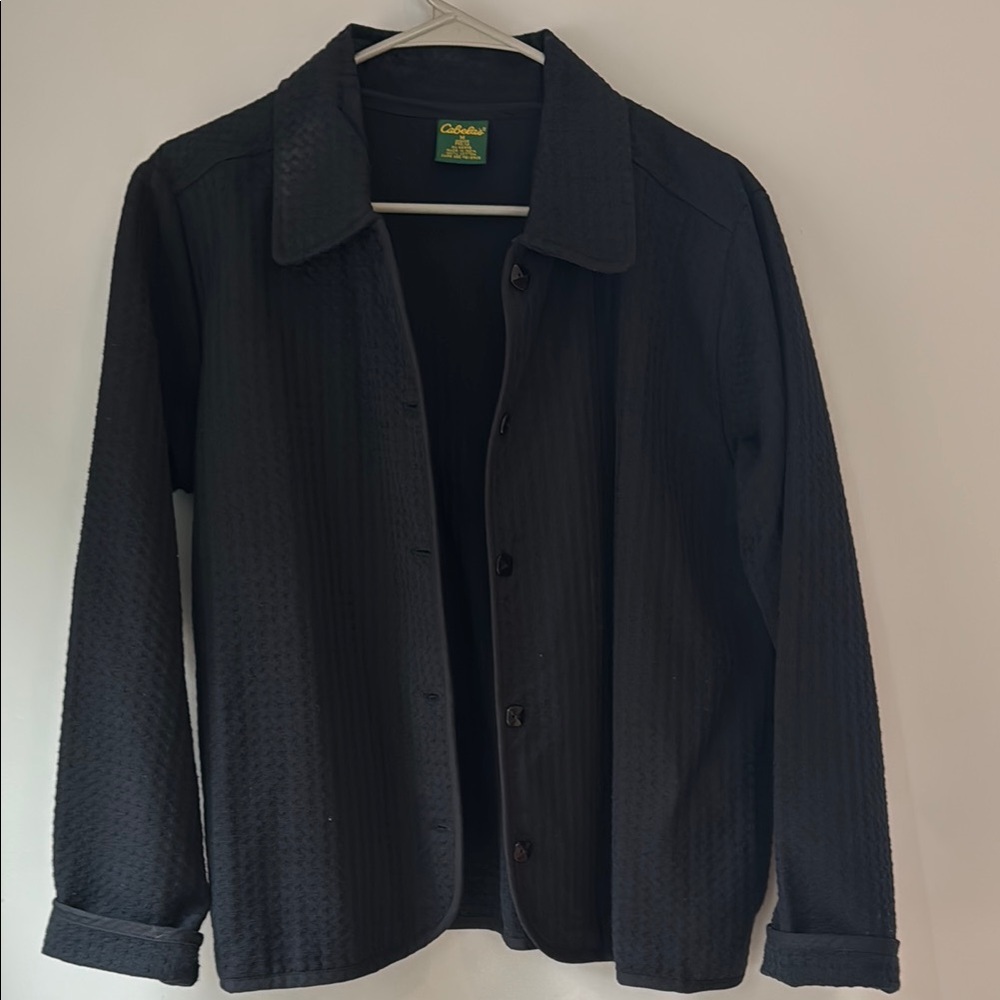 Vintage Cabela's Navy Blue Button Jacket/Shacket women’s medium 100% Cotton
